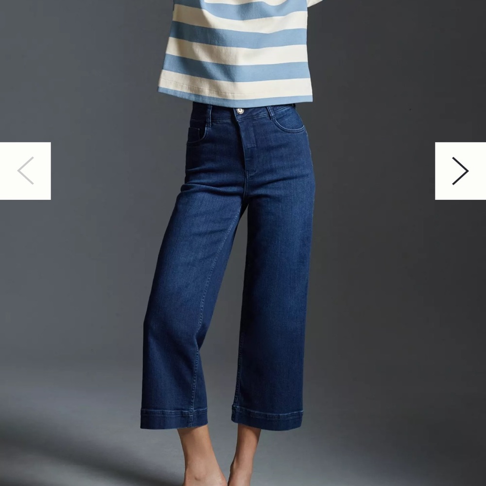 The Skipper High-Rise Crop Wide-Leg Jeans by Pilcro